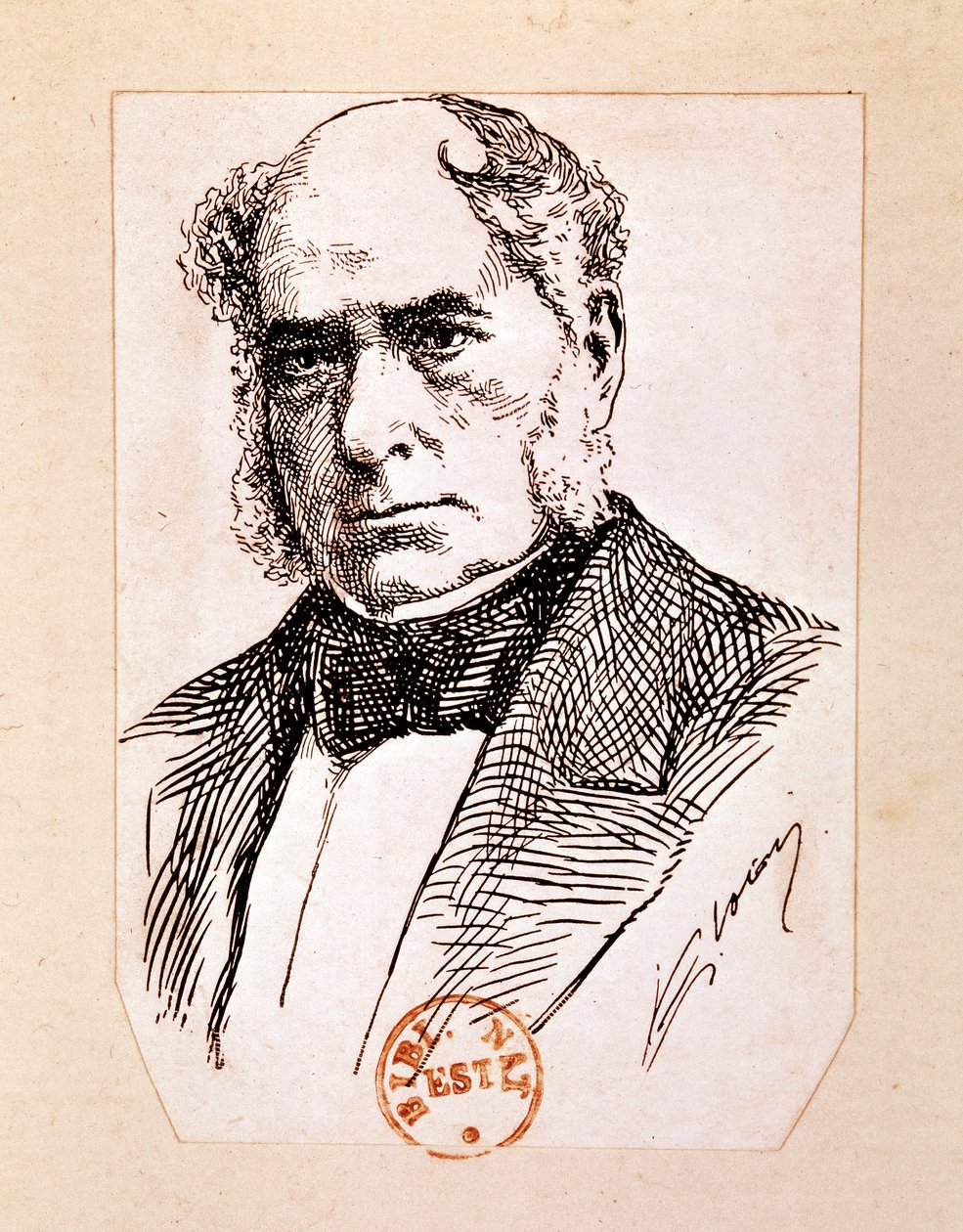 BESSEMER Sir Henry, engelsk uppfinnare och ingenjör (teckning) av Artist Unknown