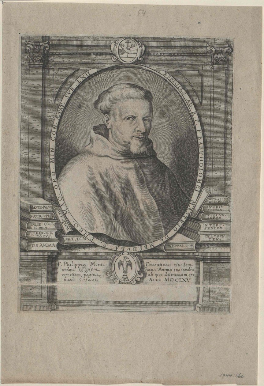 Bartholomew Mastrius de Medula (tryck) av Artist Unknown