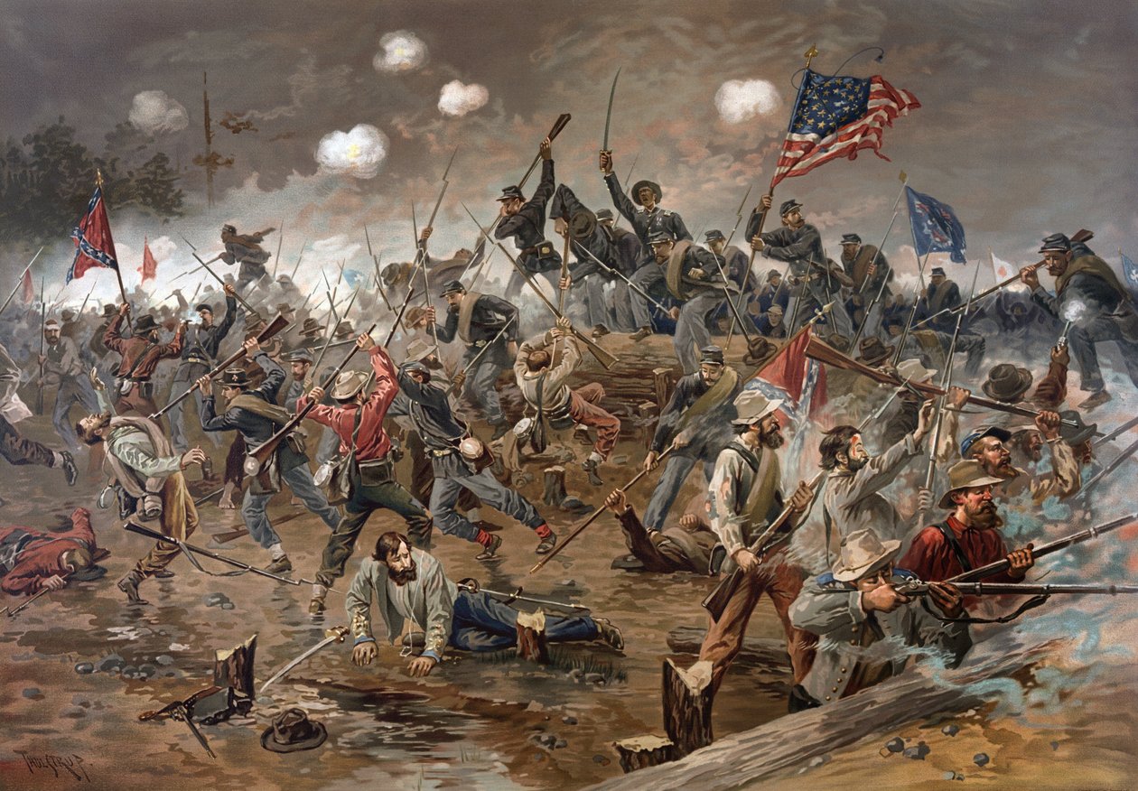 Slaget vid Spotsylvania Court House, Virginia, Amerikanska inbördeskriget av Artist Unknown