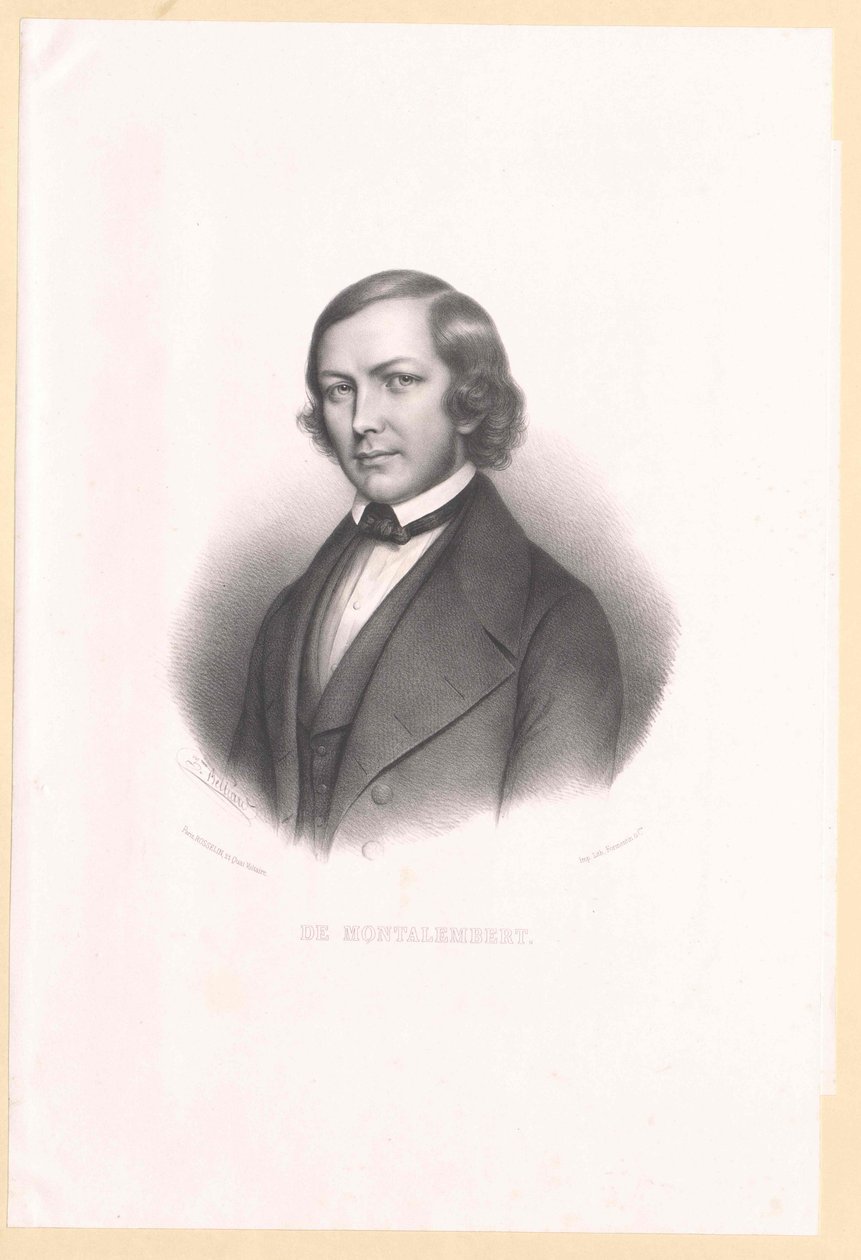 Charles Forbes greve de Montalembert av Artist Unknown