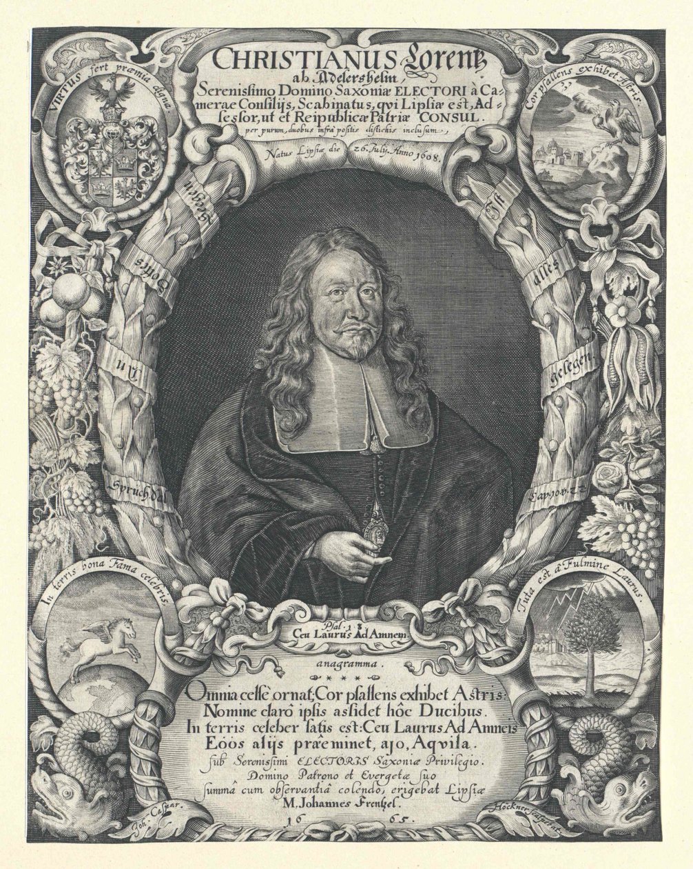 Christian Lorenz Adlershelm (tryck) av Artist Unknown