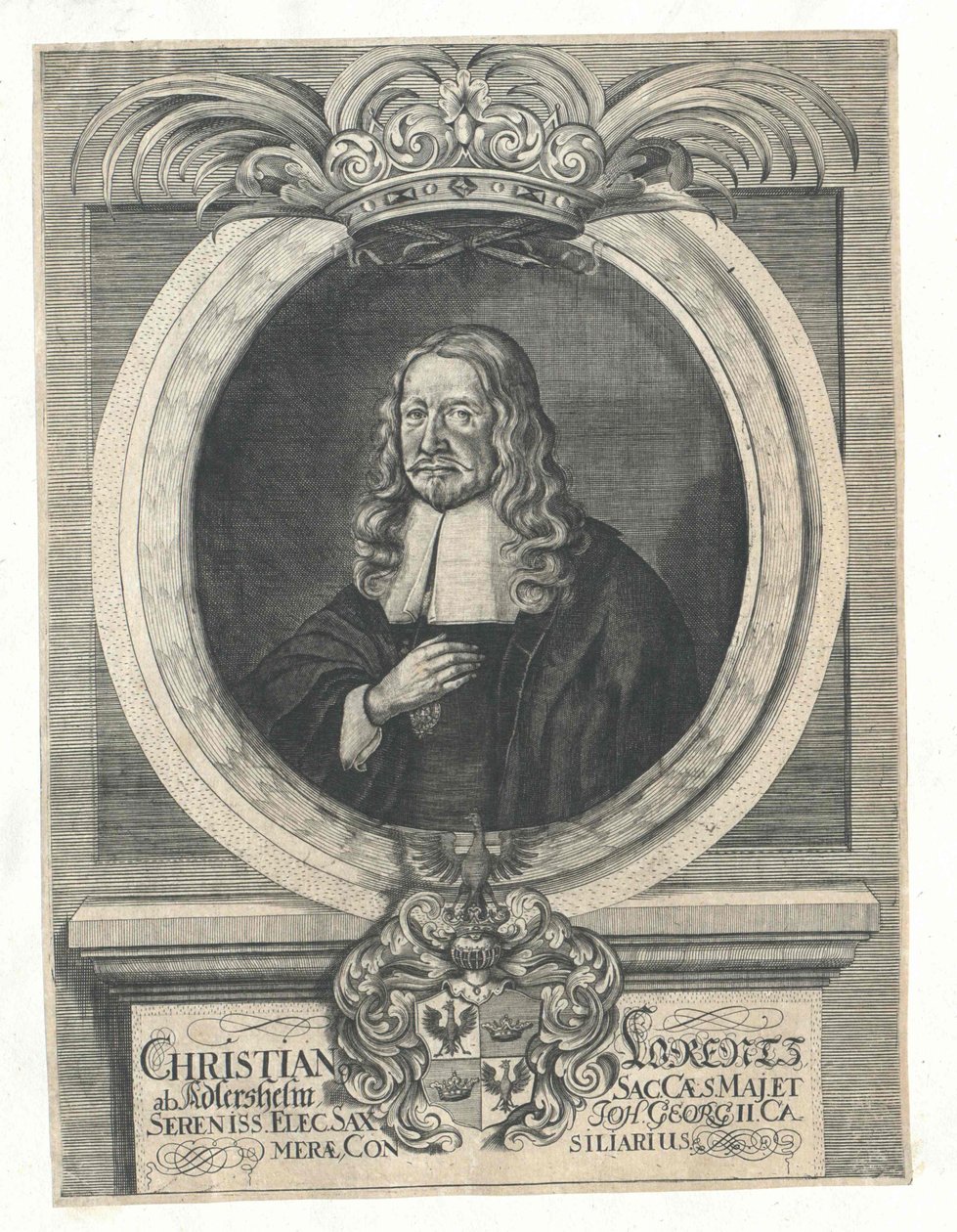 Christian Lorenz Adlershelm (tryck) av Artist Unknown