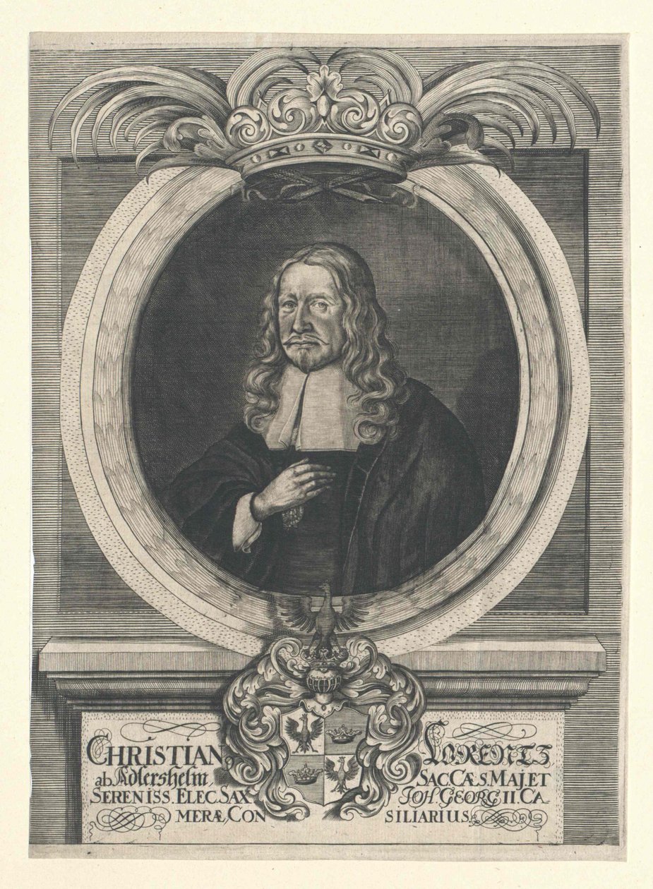 Christian Lorenz Adlershelm (tryck) av Artist Unknown