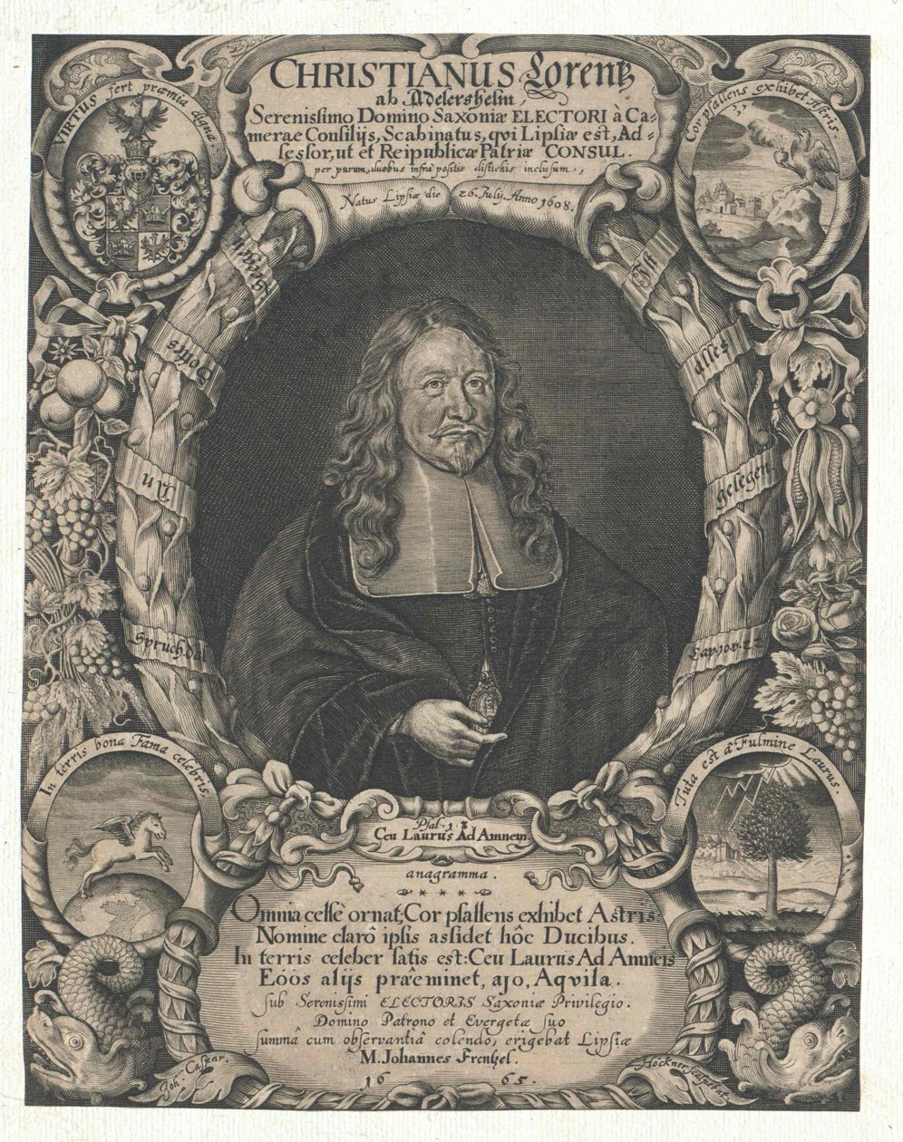 Christian Lorenz Adlershelm (tryck) av Artist Unknown