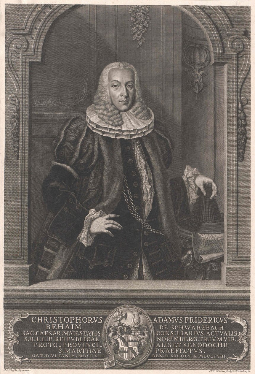 Christoph Adam Frederick Behaim von Schwarzbach av Artist Unknown