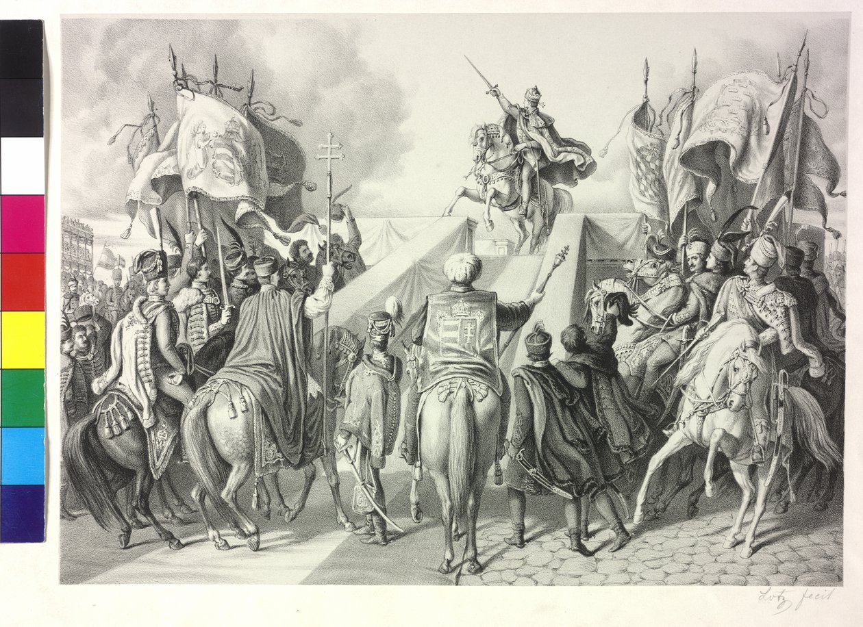 Kröning av Ferdinand I av Österrike till kung av Ungern i Bratislava den 28 september. september 1830 av Artist Unknown