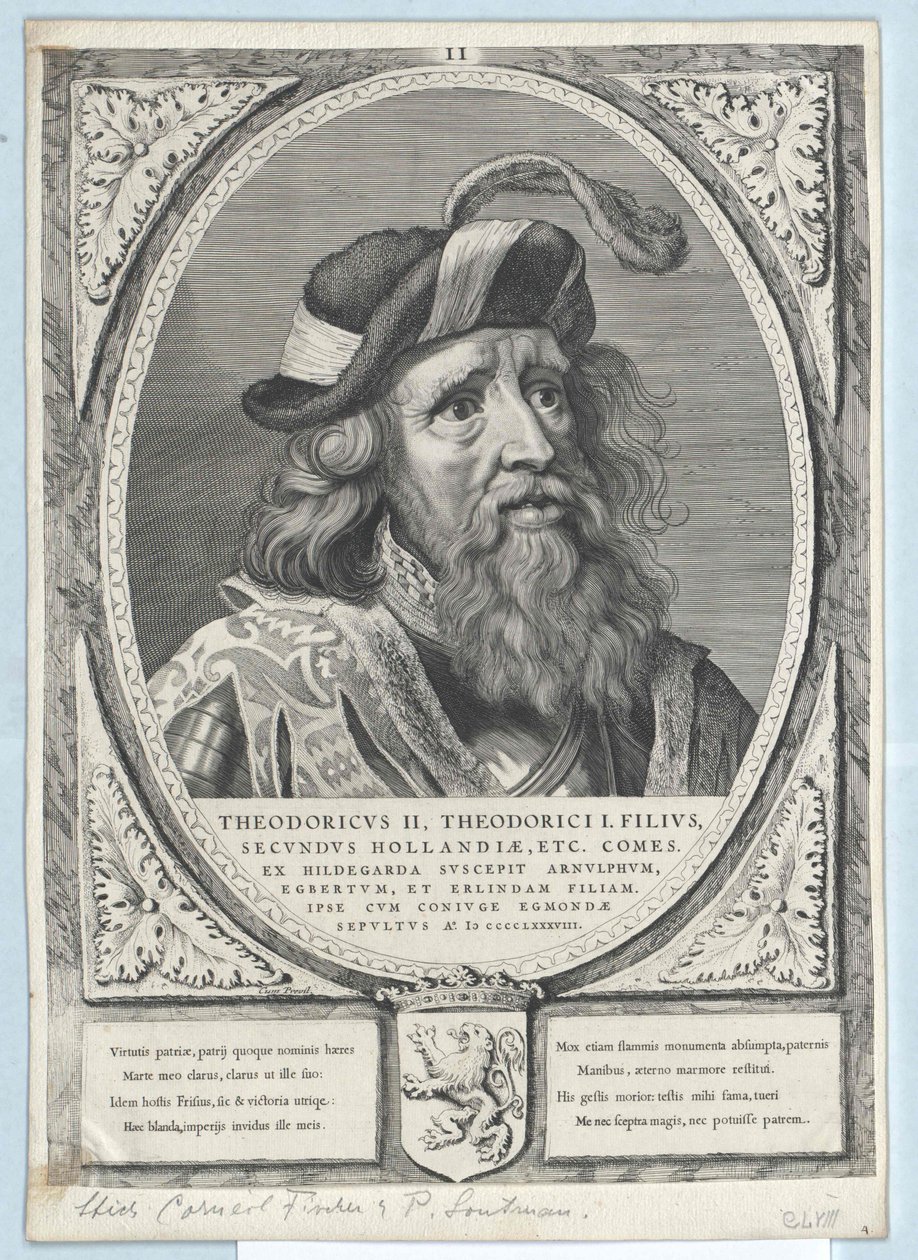 Greven av Holland Dietrich II (tryck) av Artist Unknown