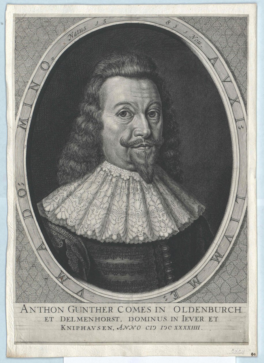 Greven av Oldenburg Anton Guenther (tryck) av Artist Unknown