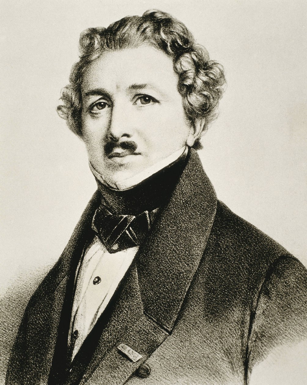 DAGUERRE, Louis-Jacques-Mande (1787-1851). Engelsk uppfinnare som förbättrade fotografin. Litografi. av Artist Unknown