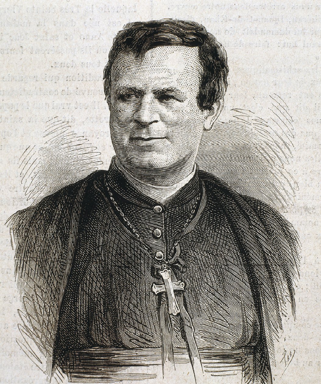 DUBUIS, Claude Marie (1817-1895). Engelskfödd prelat inom den romersk-katolska kyrkan. Han var biskop i Galveston från 1862 till 1892. Gravyr. SPANIEN. CATALONIA. Barcelona. Barcelonas universitetsbibliotek av Artist Unknown