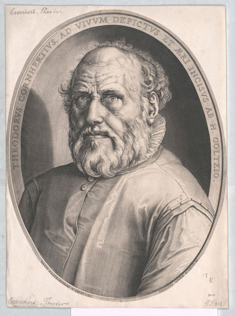 Dirck Volckertszoon Coornhert av Artist Unknown