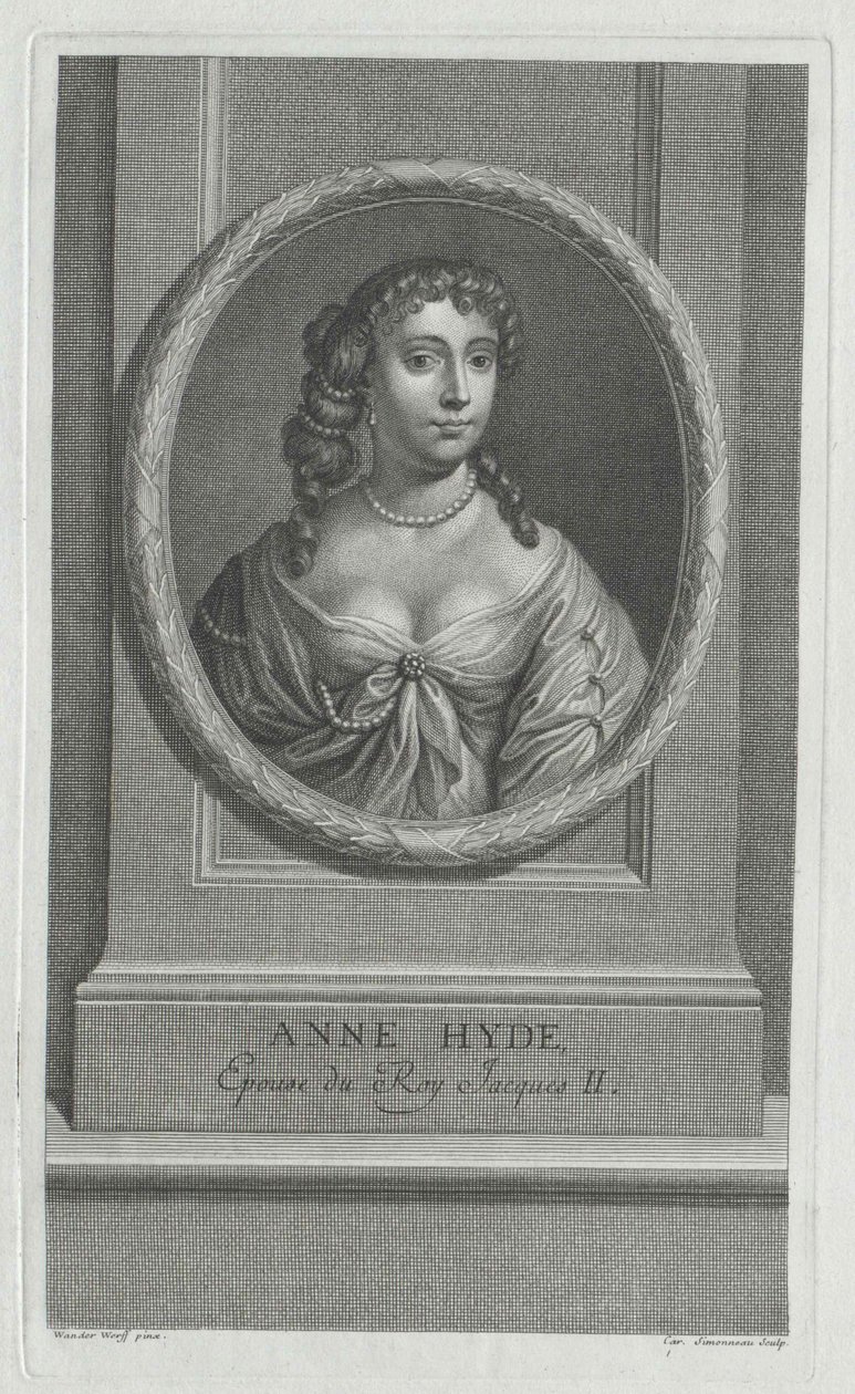 Hertiginnan av York Anne Hyde (tryck) av Artist Unknown