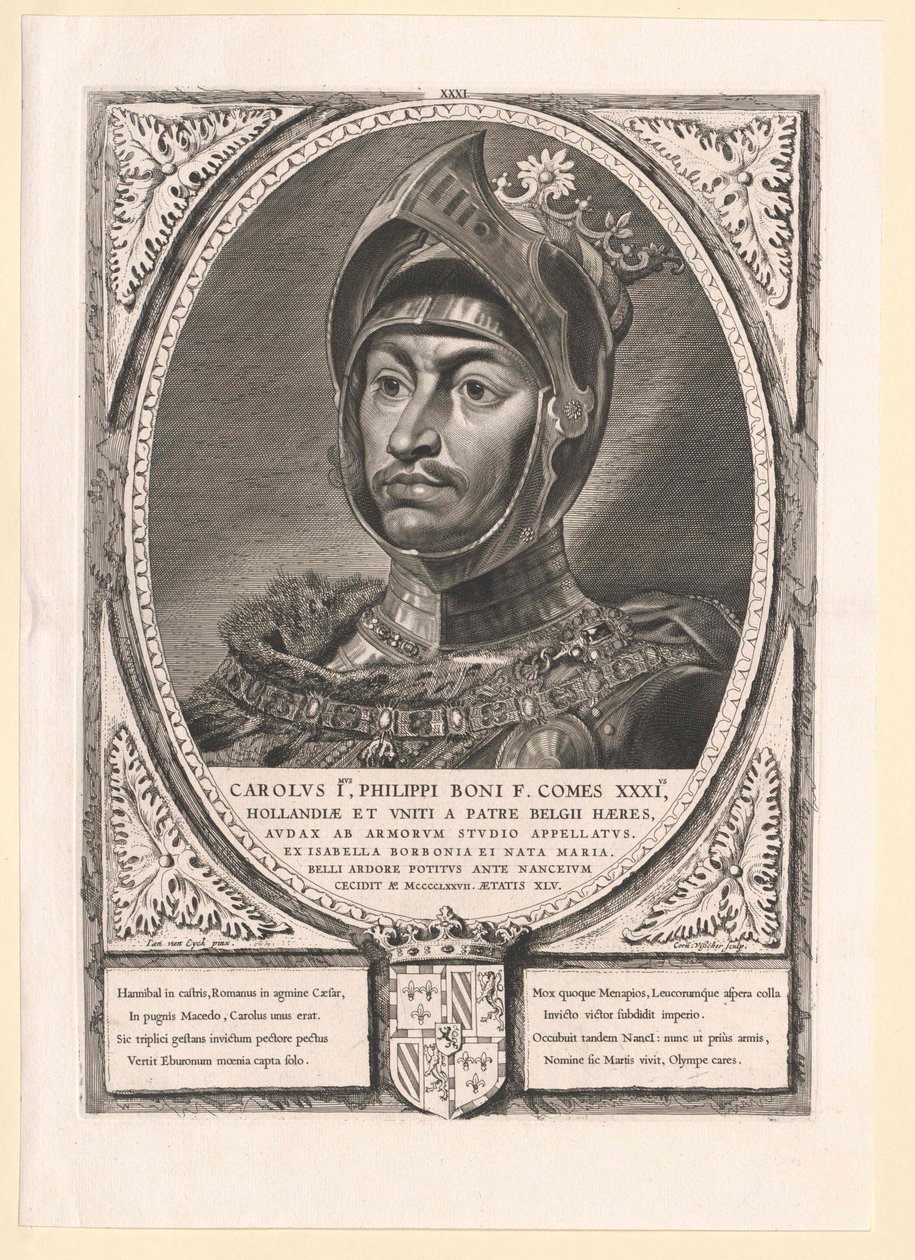 Hertig av Burgund Karl den djärve (tryck) av Artist Unknown