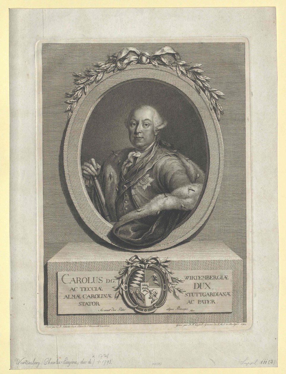 Hertig av Württemberg Karl II Eugene av Artist Unknown
