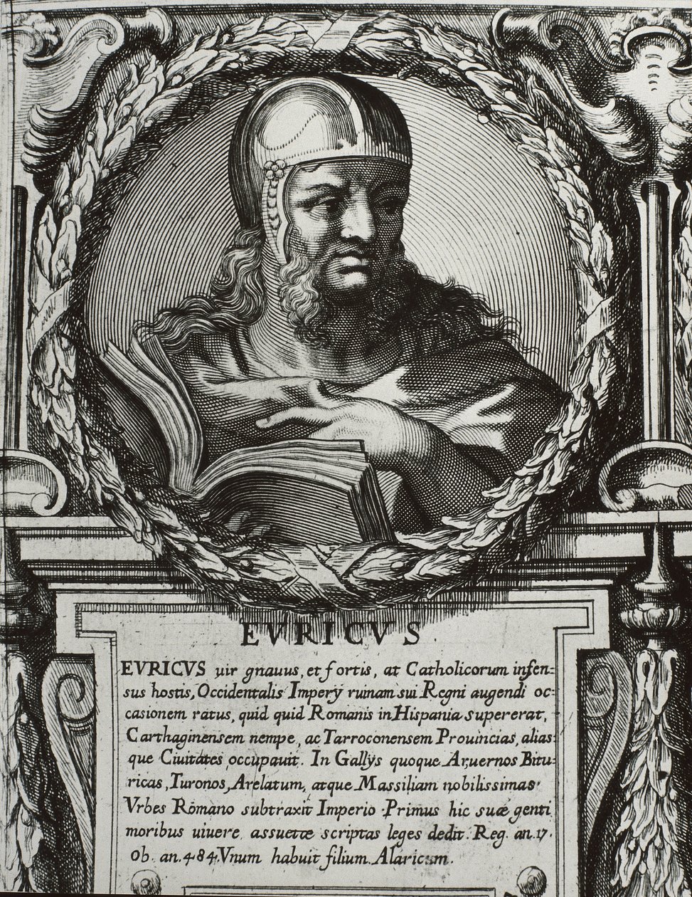 EURIC (420-484). Visigoternas kung (466-484). Gravyr. av Artist Unknown
