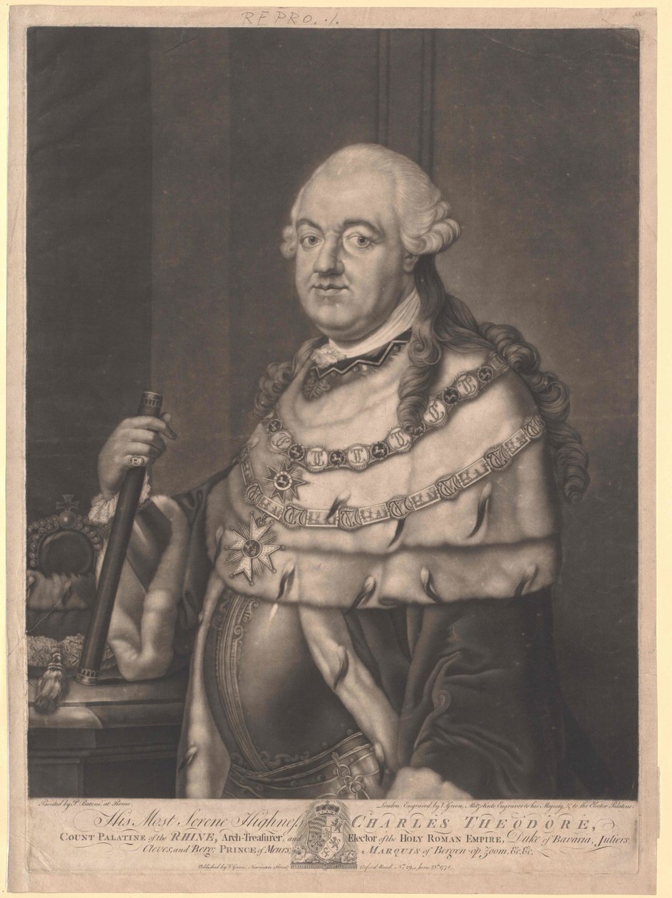 Kurfurste av Bayern Karl Theodor av Artist Unknown