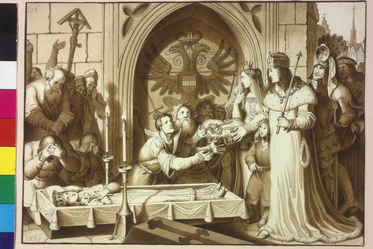 Kejsar Fredrik III och hertigarna Albrecht och Sigmund av Artist Unknown