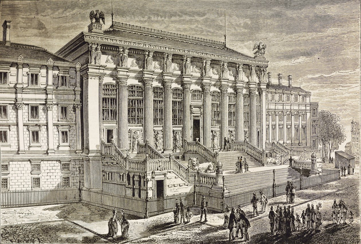 FRANKRIKE. Paris. Domstol i 19:e v. Gravyr Privat samling av Artist Unknown
