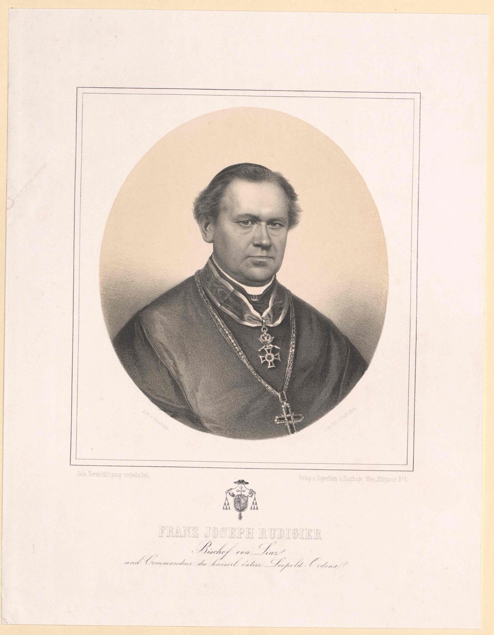 Francis Joseph Rudigier av Artist Unknown