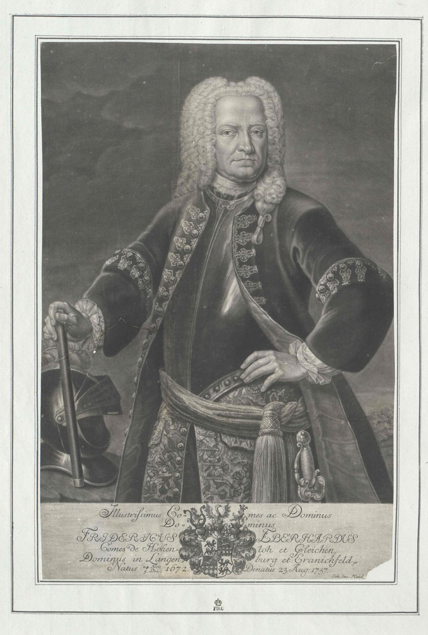 Fredrik Eberhard greve Hohenlohe-Kirchberg av Artist Unknown