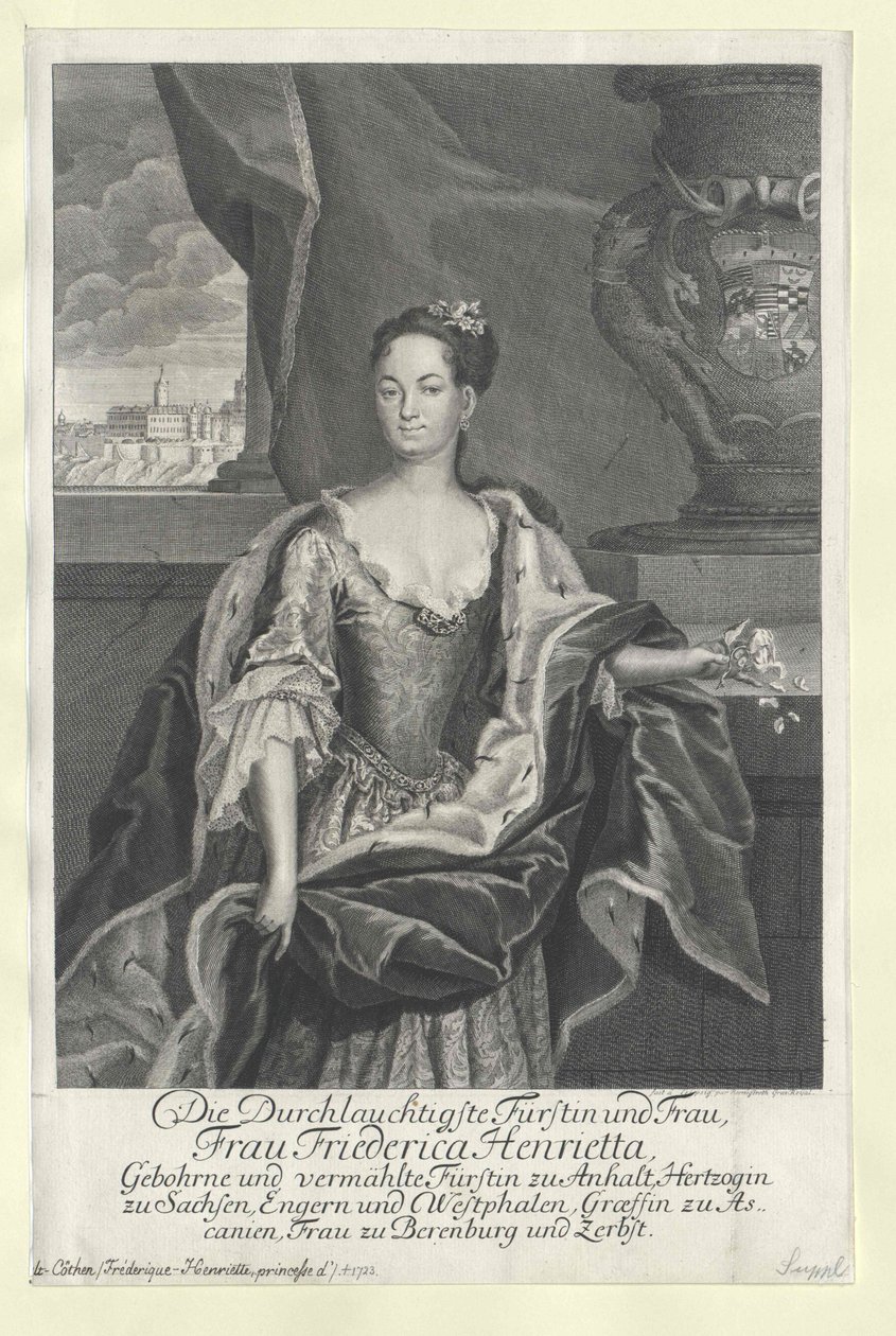 Friederike Henriette prinsessa Anhalt-Bernburg av Artist Unknown