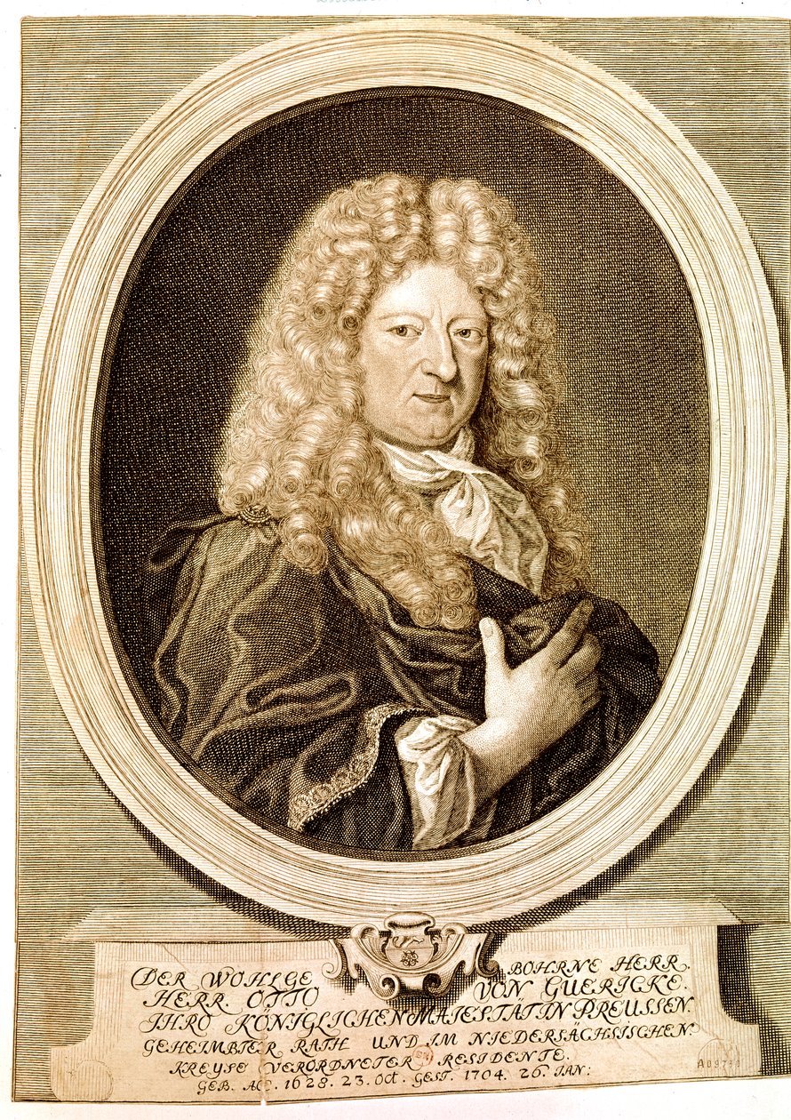 GUERICKE Otto, tysk vetenskapsman, uppfinnare, matematiker och fysiker (etsning) av Artist Unknown