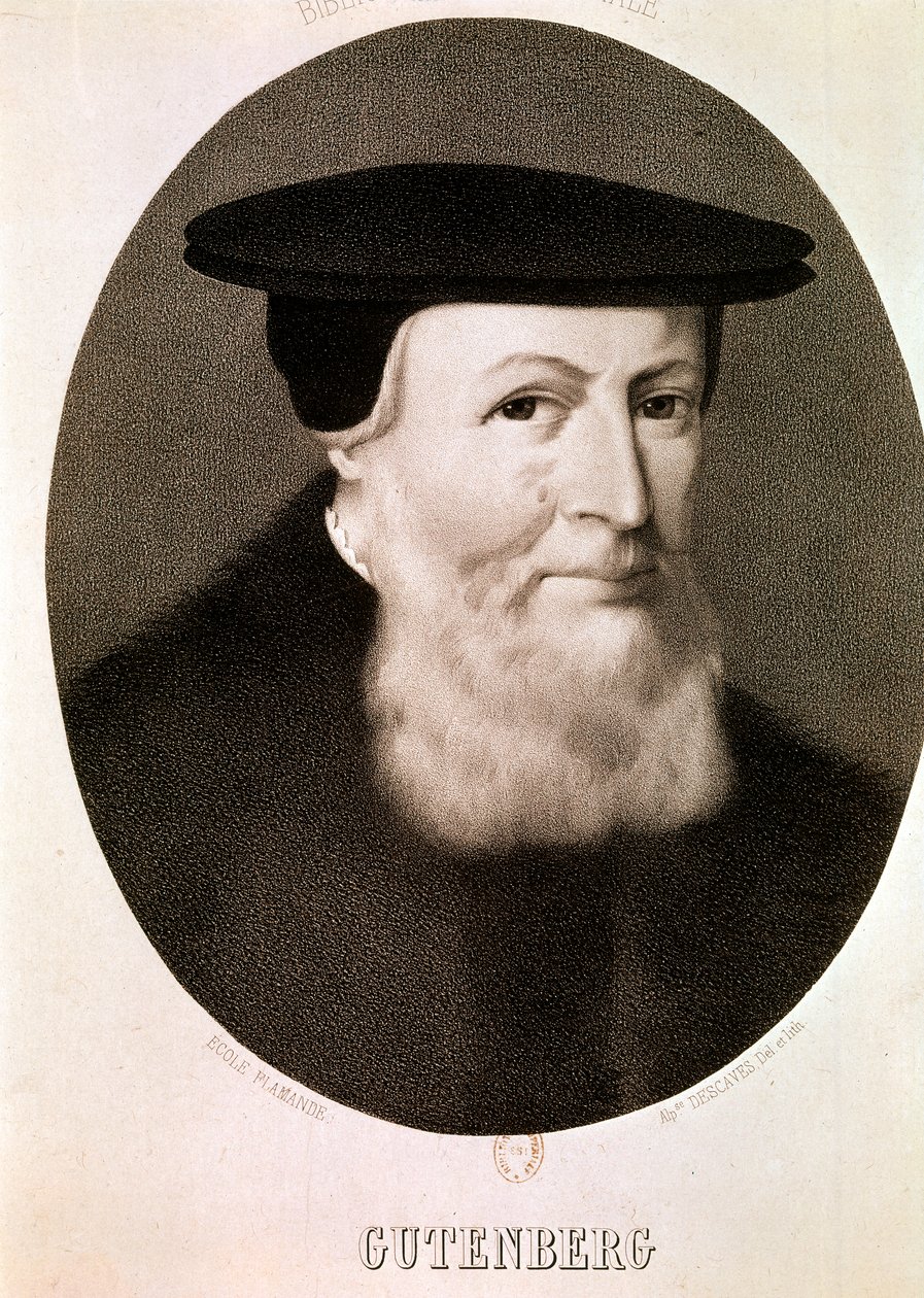 GUTENBERG Johannes: Porträtt (etsning) av Artist Unknown