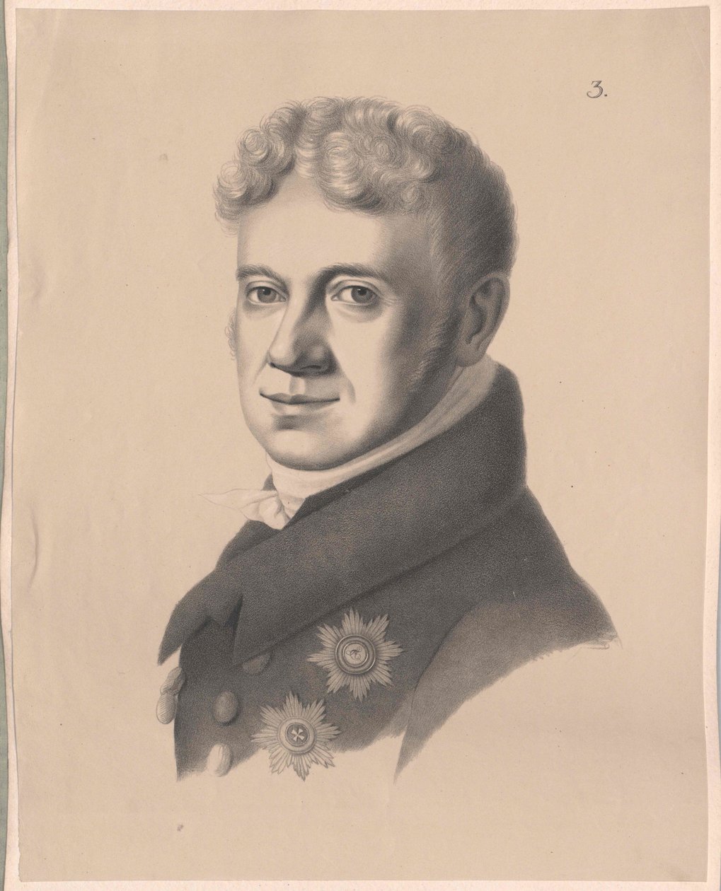 Grigori Alexandrovich Baron von Stroganov (tryck) av Artist Unknown