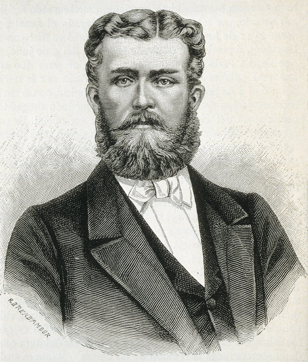 HOHENZOLLERN-SIGMARINGEN, Leopold (1835-1905). Bror till kung Carol I av Rumänien och far till den blivande kung Ferdinand av Rumänien. Gravyr av Artist Unknown