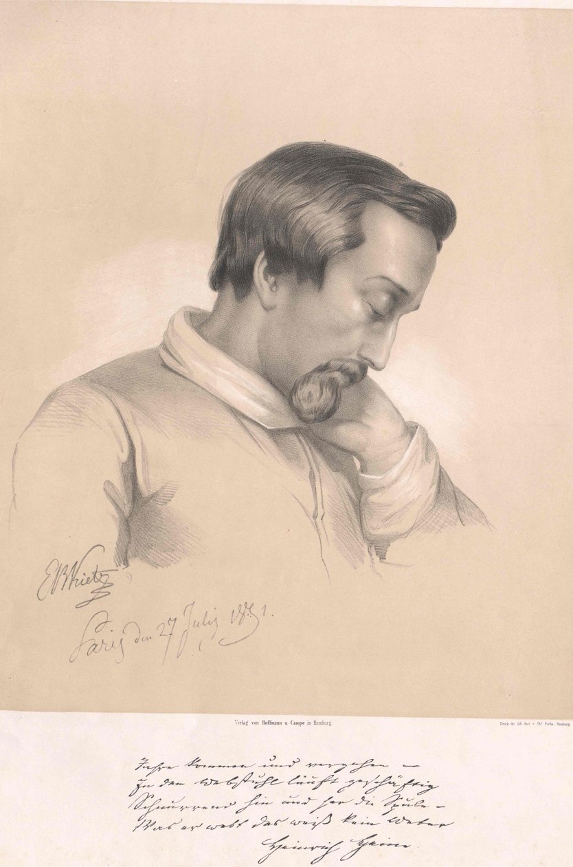 Heinrich Heine (tryck) av Artist Unknown