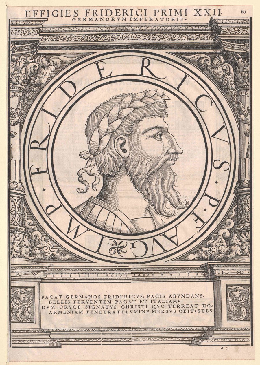 Tysk-romerske kejsaren Fredrik I Barbarossa av Artist Unknown