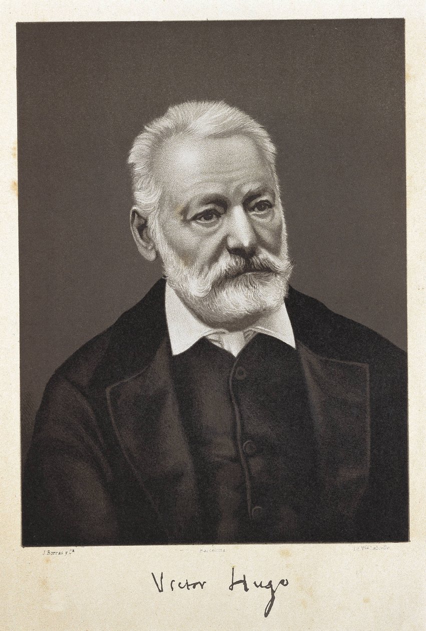 Hugo, Victor (1802-1885). Fransk romantisk författare. Litografi av Artist Unknown