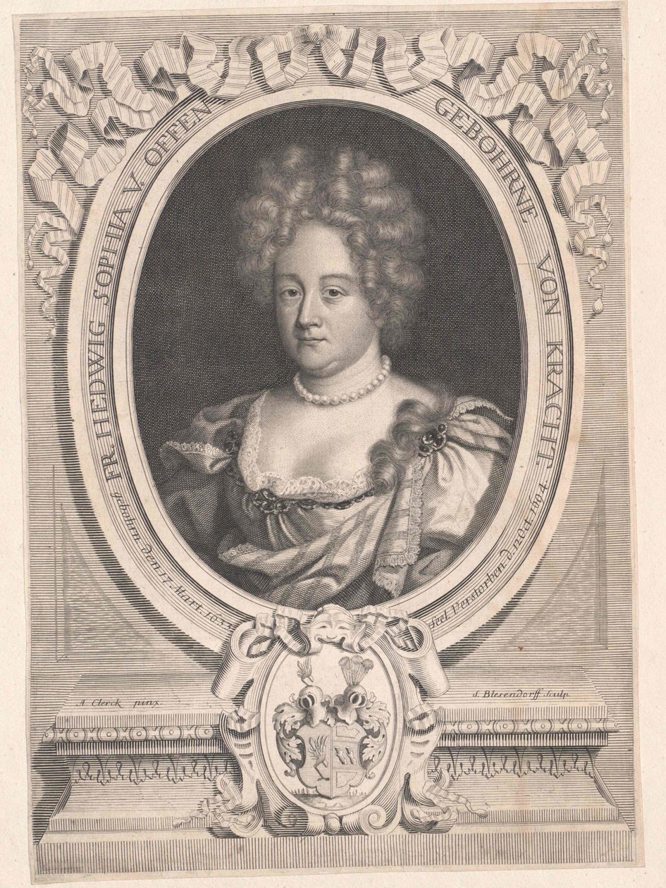 Jadwiga Sophia von Kracht (tryck) av Artist Unknown