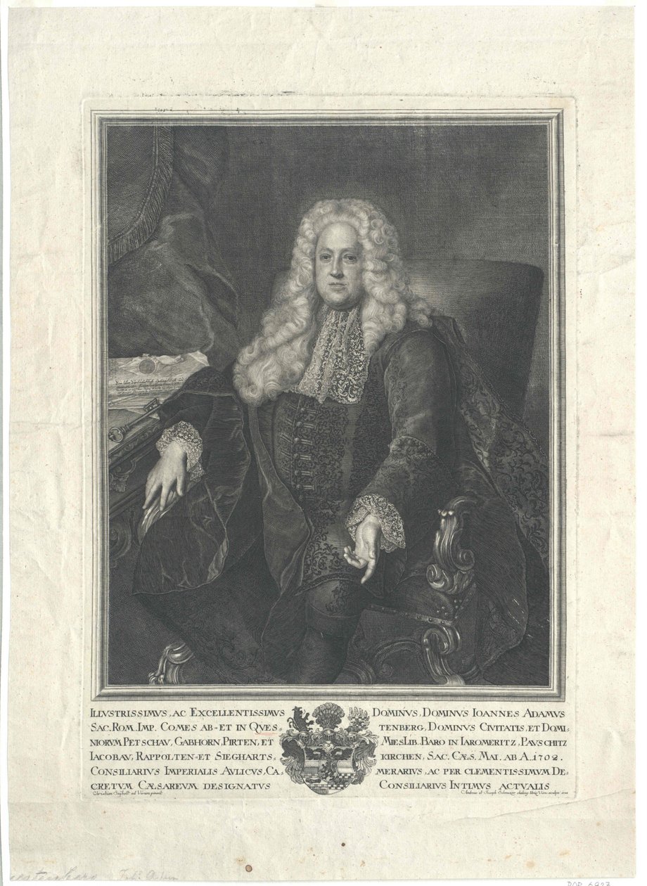 Johann Adam greve von Questenberg av Artist Unknown