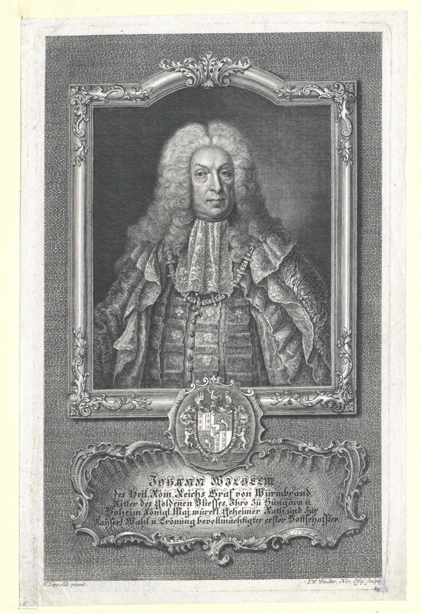 Johann Wilhelm greve av Wurmbrand-Stuppach (tryck) av Artist Unknown