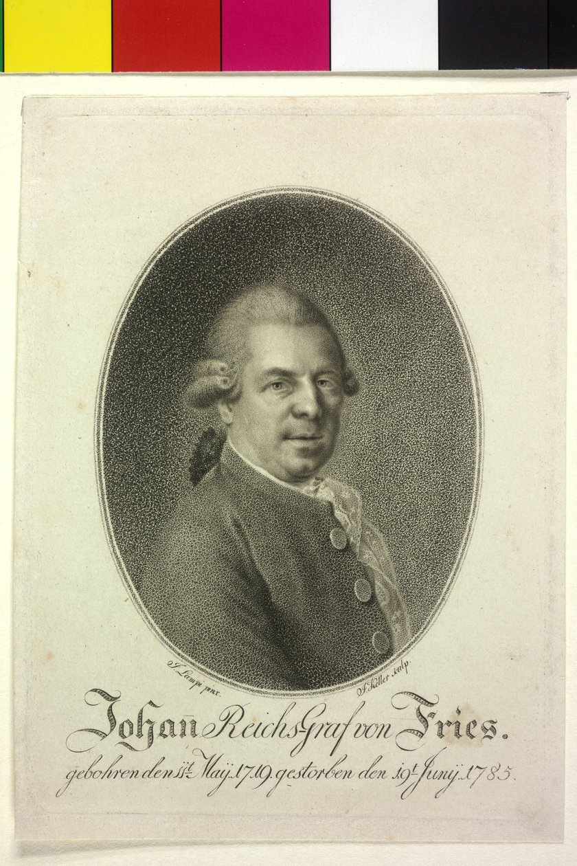 Johann greve Fries (tryck) av Artist Unknown