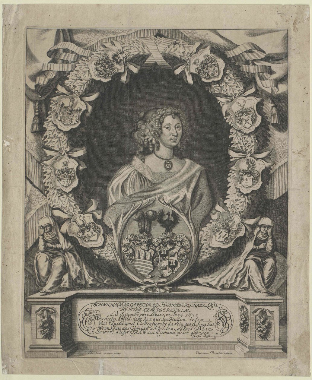 Johanna Margaretha von Lorenz-Adlershelm (print) av Artist Unknown