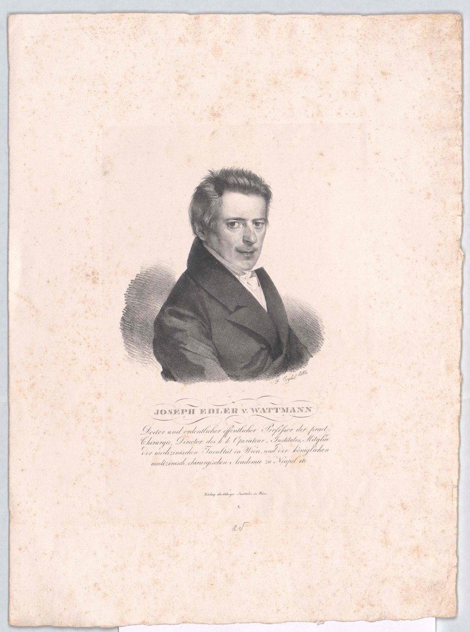 Joseph Baron Wattmann-Maelcamp-Beaulieu (tryck) av Artist Unknown