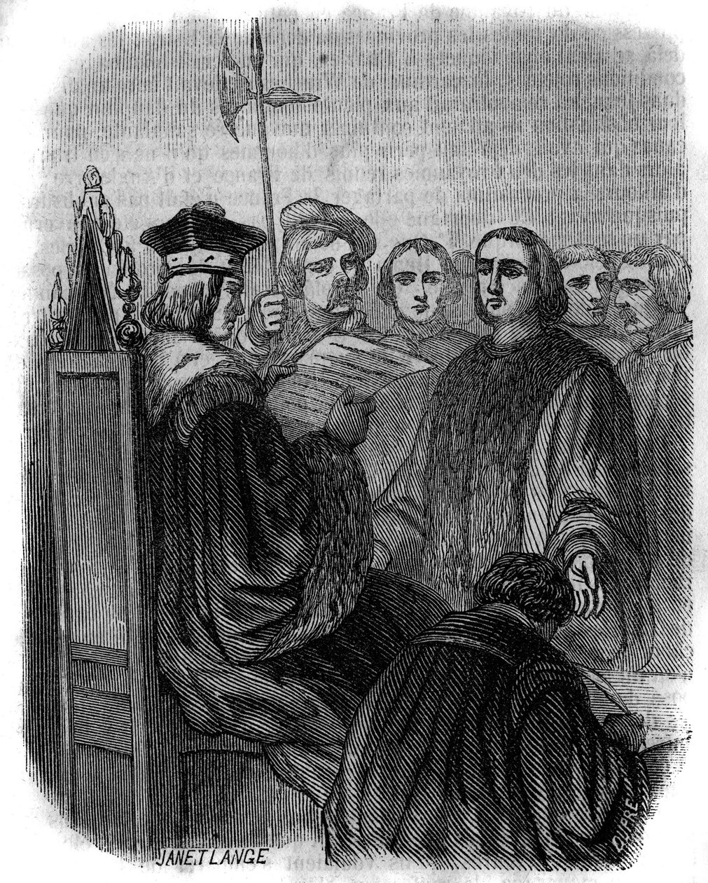 Dom över Jacques Coeur, en fransk affärsman som arresterades för oegentligheter 1451, dömdes till fängelse och hans egendom konfiskerades. av Artist Unknown