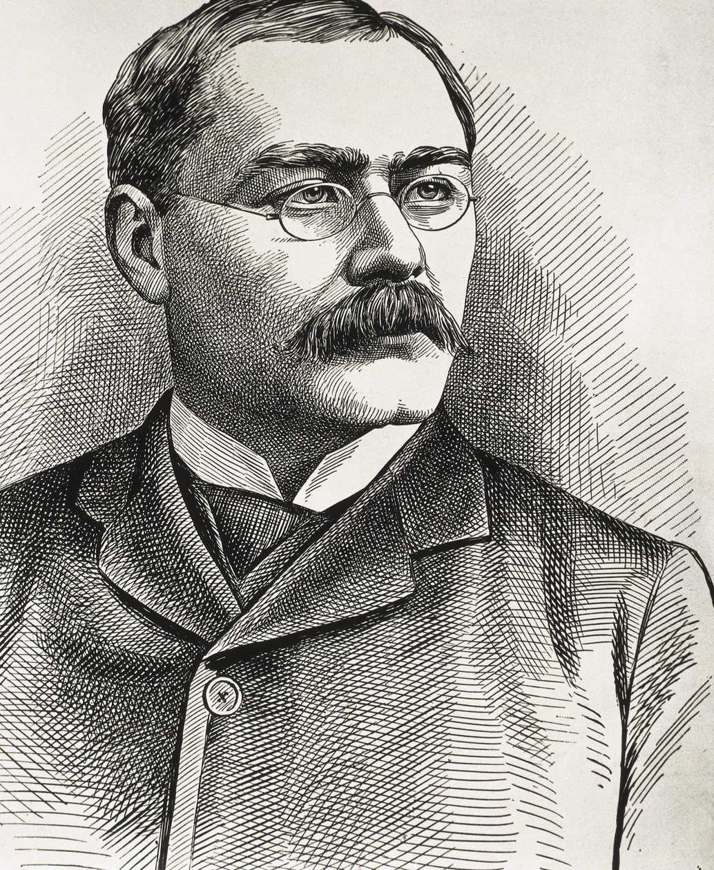 KIPLING, Rudyard (1865-1936). Brittisk författare, född i Indien. Nobelpriset i litteratur 1907. Porträtt av Kipling. Gravyr. av Artist Unknown