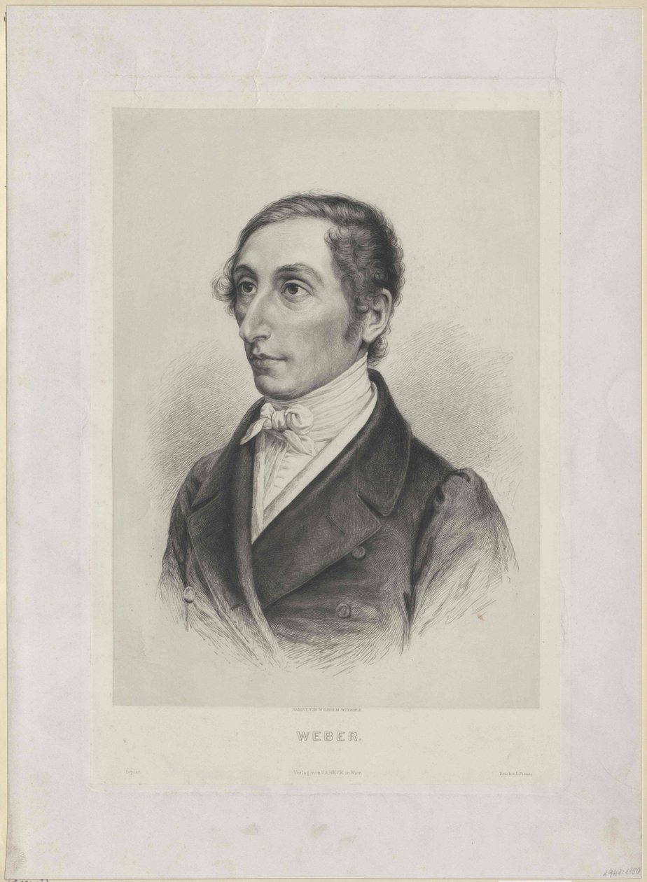 Karl Maria von Weber (tryck) av Artist Unknown