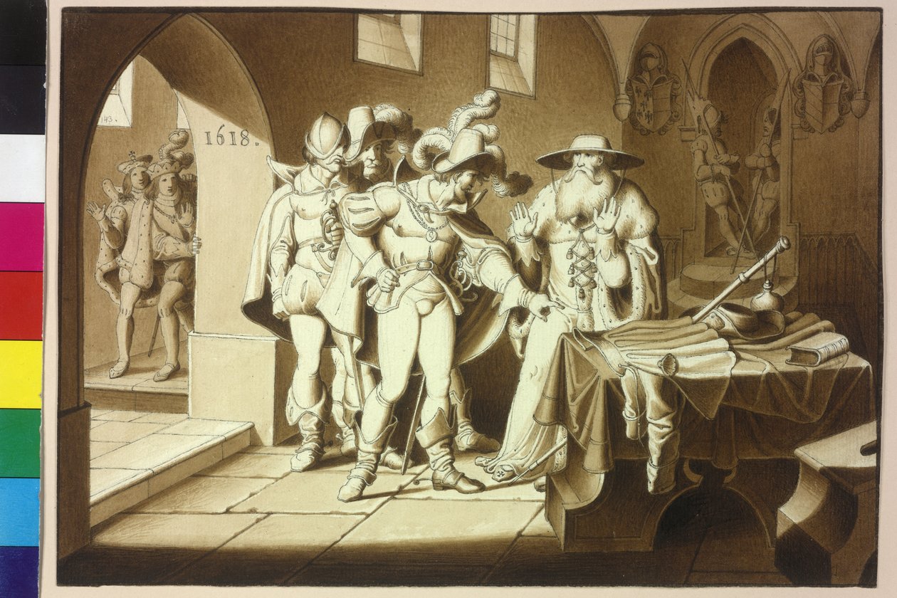 Kung Ferdinand II och ärkehertig Maximilian av Artist Unknown