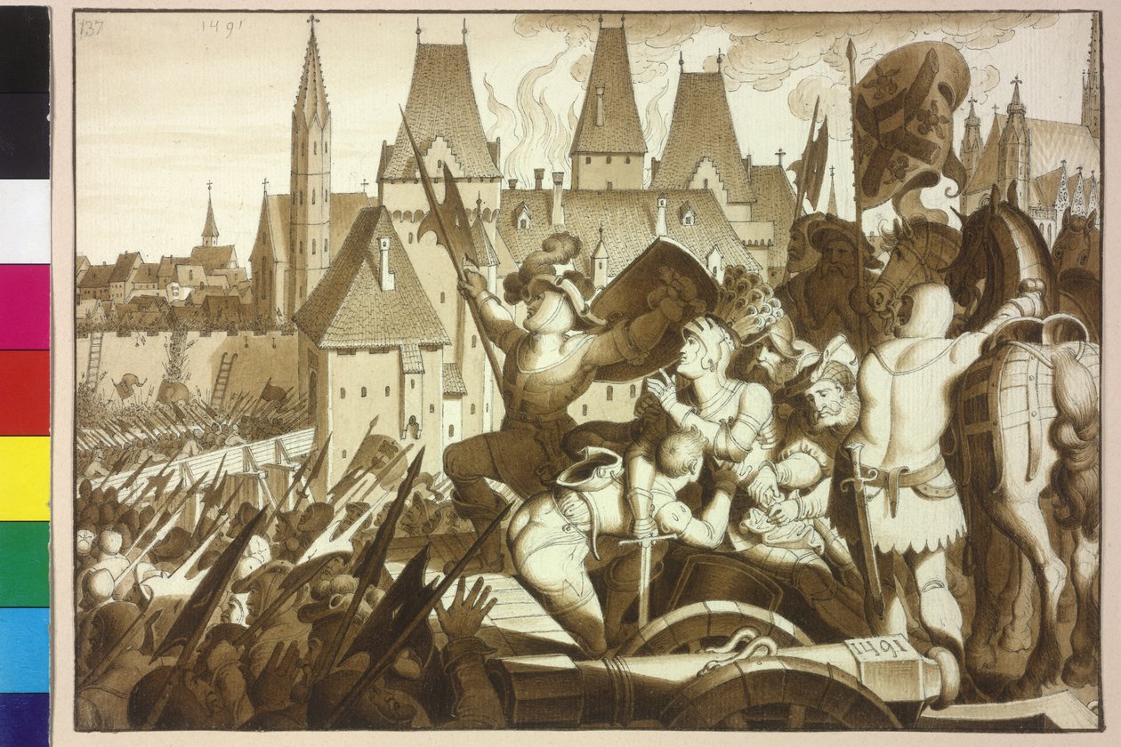 Kung Maximilian I återerövrar Wien och sina förfäders slott av Artist Unknown