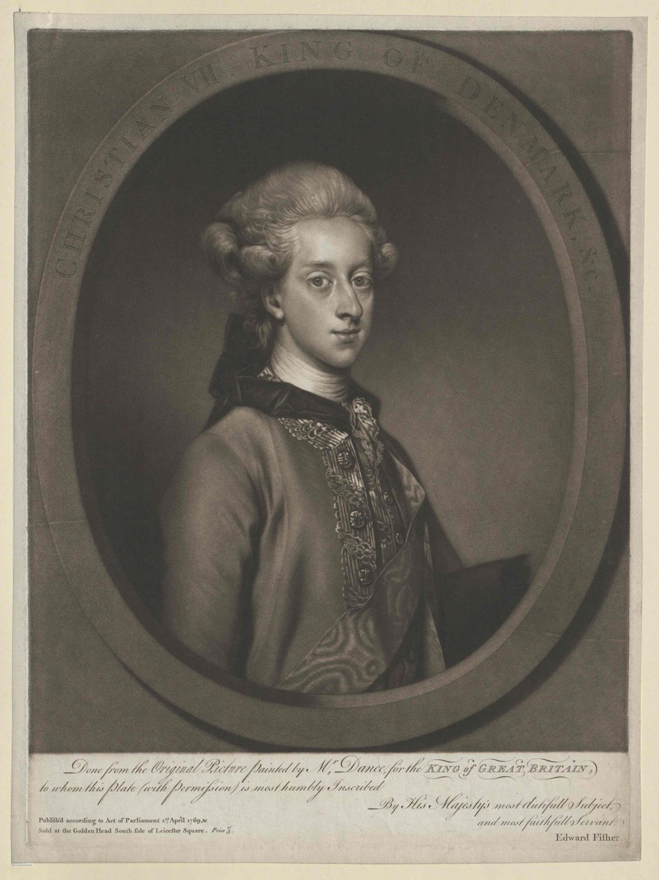 Kung av Danmark Christian VII av Artist Unknown
