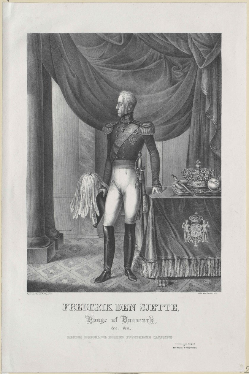 Kung av Danmark Fredrik VI av Artist Unknown