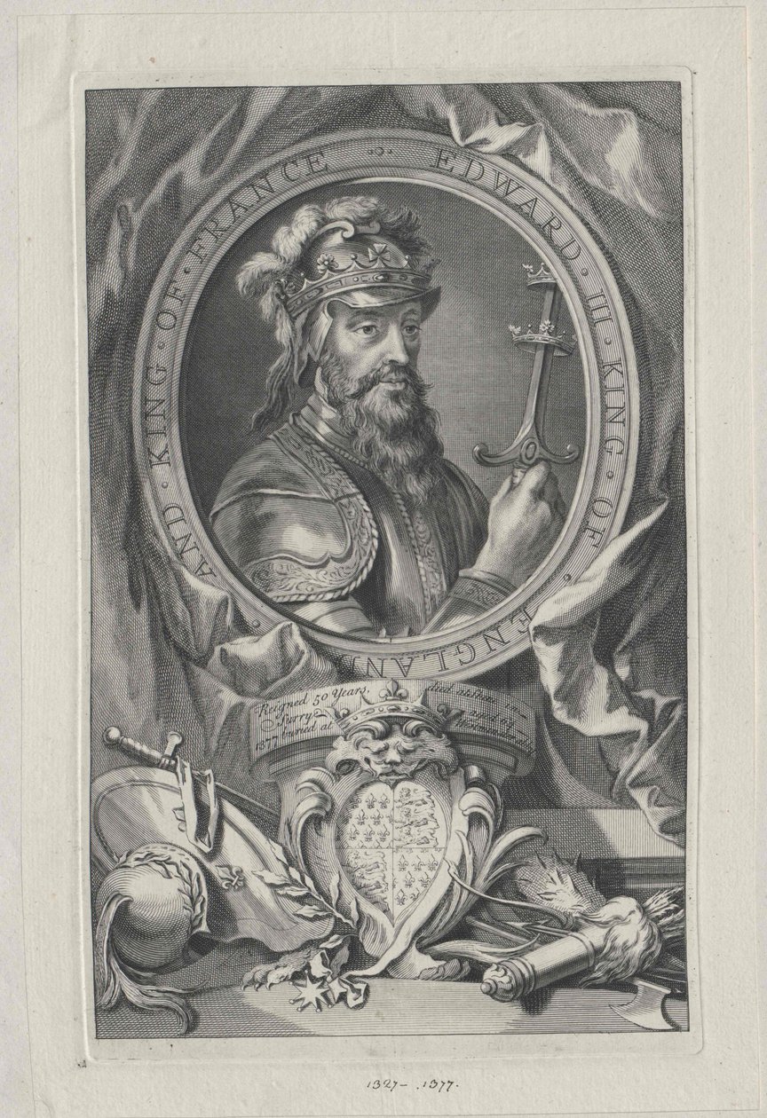 Kung av England Edward III (tryck) av Artist Unknown
