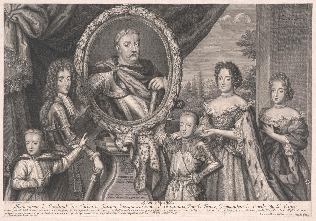 Kung av Polen Johann III Sobieski (tryck) av Artist Unknown