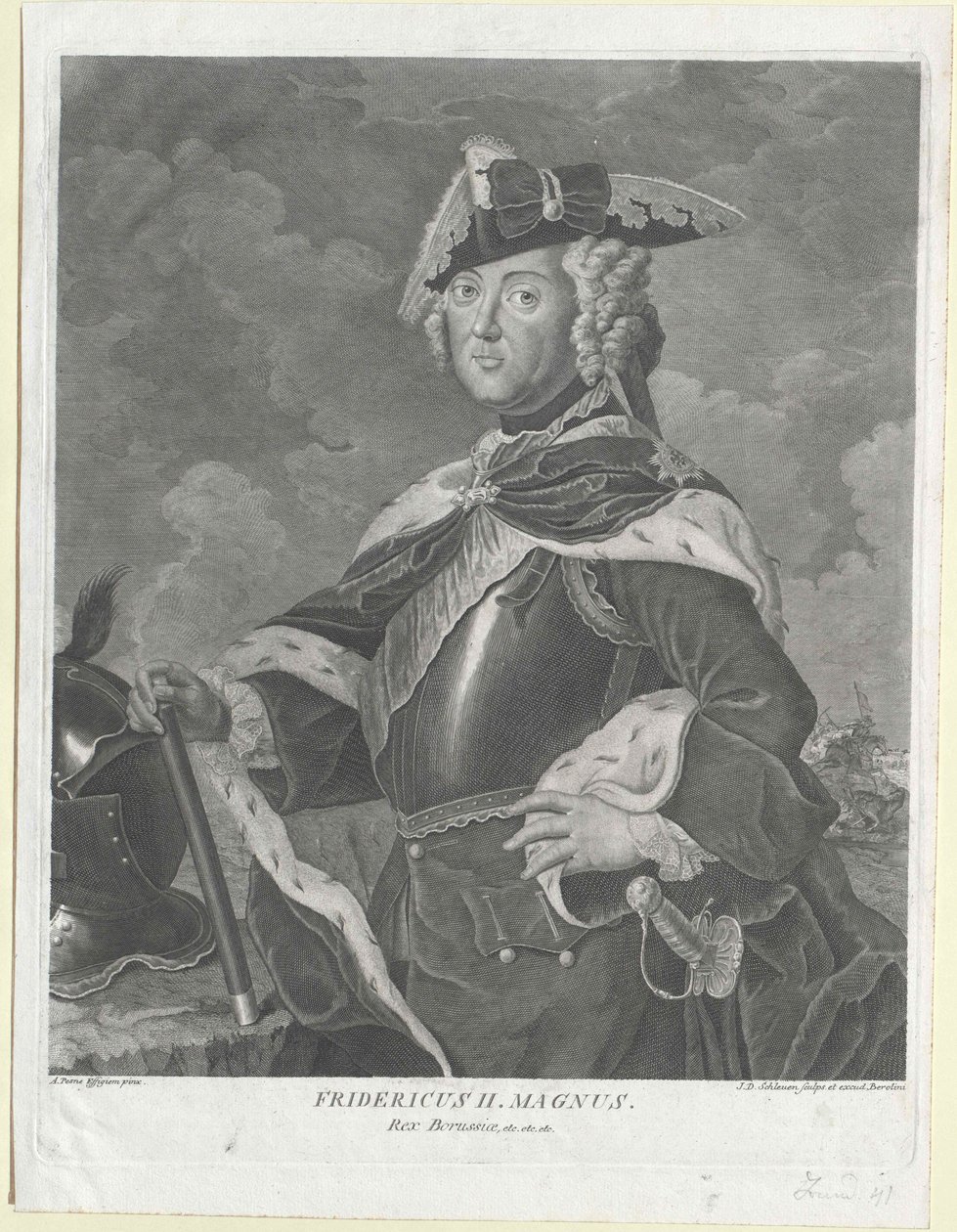 Kung av Preussen Fredrik II av Artist Unknown