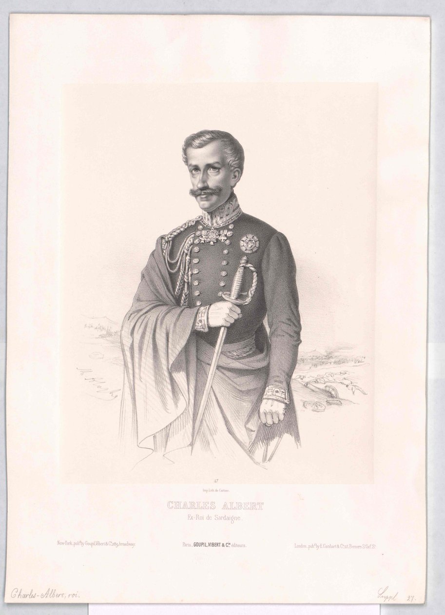 Kung av Sardinien Karl Albert av Artist Unknown