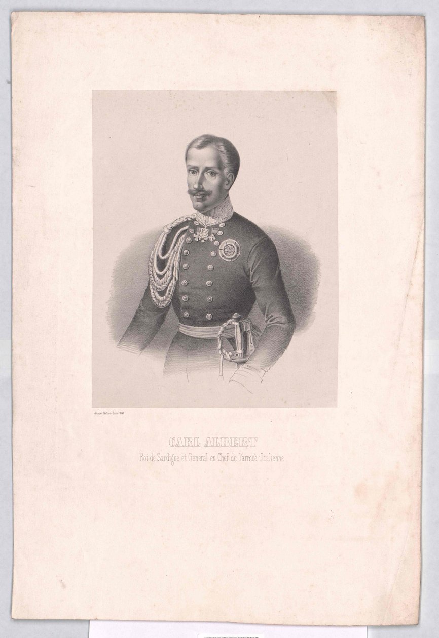 Kung av Sardinien Karl Albert av Artist Unknown